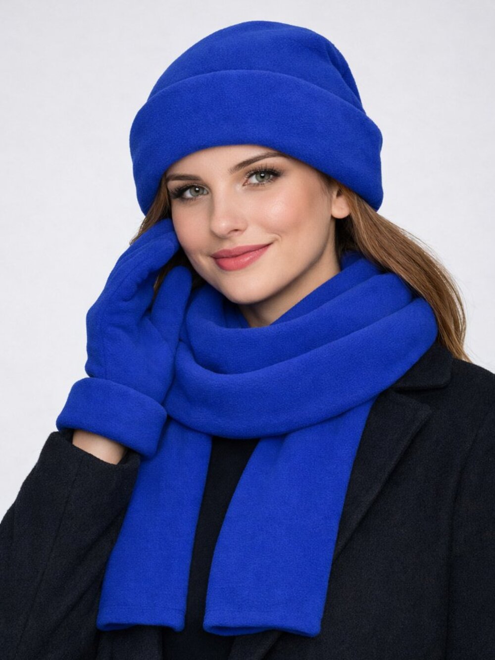 Hat Scarf & Glove Set - Soft Polyester - Blue Trio - Gender Neutral -NWT